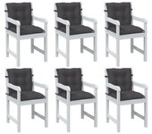 Cojines silla respaldo bajo 6 ud tela gris antracita melange v0393 100 x 50 x 7 cm / antracita