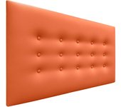 Dhome cabecero de polipiel con 3 hileras de botones cabezal tapizado cama lujo (naranja, 105cm)