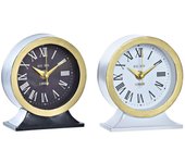 Reloj de mesa dkd home decor 12 x 6 x 13 cm cristal negro blanco hierro (2 unidades)