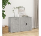 Aparador | aparador de comedor | armario de cocina de madera contrachapada gris hormigón 100x33x59,5 cm cfw32048