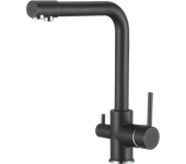 Valaz grifo de cocina ósmosis 3 vías redondo negro mate serie nilo