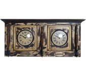 Reloj de pared dkd home decor london teca (81 x 15 x 37 cm)