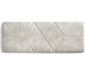 Cabecero de cama 135 rombos tela antimanchas 152x57x5cm blanco roto efecto granito