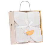 Manta nido abeja+borreguillo beige interbaby 80x110cm