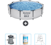 Paquete de piscina - bestway - alrededor - 305x305x76 cm + accesorios cb48