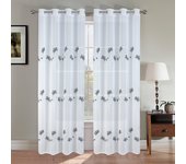 Par de cortinas florales plomadas
