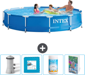 Paquete de piscina - intex - alrededor - 366x366x76 cm + accesorios cb114