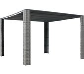 Maison exclusive - cenador techo ratán sintético 300x300x200 cm gris y antracita