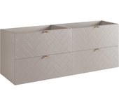 Mueble de baño, cashmere, 160 x 57 x 46 cm, tiradores dorados