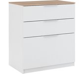 Vicco aparador betti, blanco/sonoma, 80 x 90 cm con 3 cajones