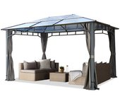 Cenador techo fijo sunset deluxe, 3x4m, gris loft