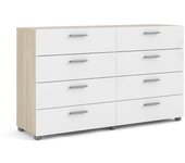 Aparador cosette, bufé de salón, aparador de salón, despensa de cocina, 140x40 h83 cm, roble y blanco