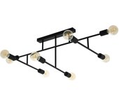 Plafón de techo eglo belsiana negro 8 bombillas e27 118cm