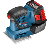 Lijadora vibratoria bosch gss 18v-10 - 2 baterías 18v 5.0ah, cargador y maletín + 3 hojas de lija y 3 platos - 06019d0201