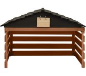 Caseta de cortacésped robótico negro y marrón 78x74x54 cm abeto