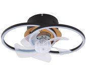 Lindby led ventilador de techo lomana, negro, silencioso, cct, ventilador