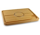 Grunwerg lussuoso tagliere in legno di bambù, con chiodi, per tagliare, smembrare e affettare, bambù, brown, 48 x 36cm