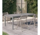Vidaxl mesa de jardín madera maciza de acacia gris 200x100x75 cm