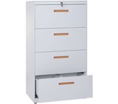 Archivador colgante hwc-a10, archivador de oficina armario de acero, a4 con cerradura ~ 132x76x46cm blanco