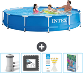 Paquete de piscina - intex - alrededor - 366x366x76 cm + accesorios cb131