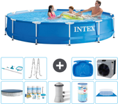 Paquete de piscina - intex - alrededor - 366x366x76 cm + accesorios a1613
