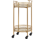 Beliani carrito de cocina farley metal dorado
