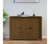 Aparador | aparador de comedor | armario de cocina de madera maciza de pino marrón miel 100x35x74 cm cfw16750