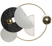 Decoración de pared dkd home decor 70,5 x 6 x 59 cm abstracto dorado blanco gris oscuro moderno