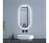 Espejo de baño led 450 x 900 mm, ovalado, antivaho, luminosidad regulable