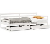 Cama para adulto | cama individual | sofá cama con cajones madera maciza de pino 90x200 cm cfw77265