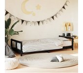 Estructura de cama para niños madera de pino negro 80x200 cm