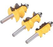 Juego de 3 brocas fresadoras para molduras arquitectónicas, accesorios para carpintería, vástago de 8 mm