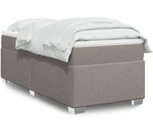 Somier de láminas con colchón taupe 90x200 cm tela
