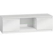 Tivoli - mueble tv moderno - 140x40x36cm - 2 nichos + 2 puertas - almacenaje tv/audio - blanco brillo