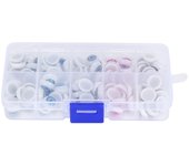 Ojos de muñeca de plástico semicirculares, coloridos, para manualidades, accesorios de halloween (12 mm, 100 piezas por caja)