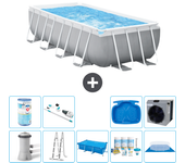 Paquete de piscina - intex - rectángulo - 400x200x100 cm + accesorios a2486