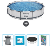 Paquete de piscina - bestway - alrededor - 366x366x76 cm + accesorios cb71
