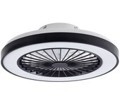 Lindby ventilador de techo led teleo, ø48 cm, negro, cc, tuya, ventilador