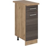 Vicco mueble bajo de cocina r-line, gris noble, 30 cm , et roble