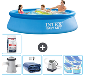 Paquete de piscina - intex - alrededor - 305x305x76 cm + accesorios cb55