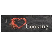 Alfombra de cocina | tapete para la cocina lavable terciopelo cooking negro 60x180 cm cfw65181