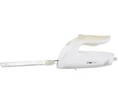 Cuchillo eléctrico dentado, acero inoxidable, baja vibración y ruido, apto lavavajillas, clatronic, blanco, 180, em 3062