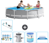 Paquete de piscina - intex - alrededor - 305x305x76 cm + accesorios a1874