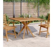 Mesa de jardín cuadrada 110x110x75 cm madera maciza de acacia
