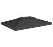 Lona de techo cenador 2 niveles 310 g/m2 4x3 m negro