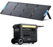 Kit de estación de energía profesional anker solix f2600 con panel solar de 200 w, 2560 wh, power station 3*ac de 2400 w