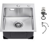 Vevor fregadero cocina 40 cm, fregadero inox 304, cuenca simple, accesorios, montaje superior, lavavajillas, cocina, bar, caravana