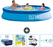 Paquete de piscina - intex - alrededor - 366x366x76 cm + accesorios cb72
