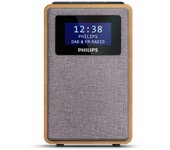 Philips tar5005/10 radio reloj digital gris, madera