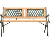 Banco de jardín | banco de exterior | silla de jardín hierro fundido y madera de abeto maciza 122 cm cfw949889